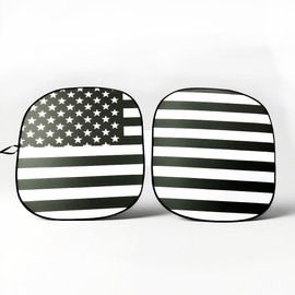 Car Windshield Sun Shade, American Flag Decoration Keep Car Cool Sun Protection Cover, Foldable Silver Coated Cloth Heat Blocker, Summer Outdoor Portable Accessories for Most Cars、SUV、MPV、RV、Trucks