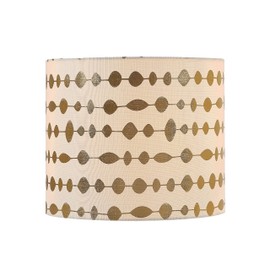 Aspen Creative 31104, Transitional Drum (Cylinder) Shaped Spider Construction Lamp Shade in Beige with Gold Print, 12" wide (12" x 12" x 10")
