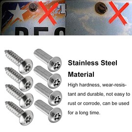 Number Plate Screws, Anti-Theft Number Plate Screws Set, Safety Screws for Number Plate, Number Plate Screw 50 ps, Number Plate Mounting Screw, for Protection of Car Number Plate