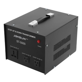 RustyVioum Voltage Converter Transformer, DT-5000VA Heavy Duty Step Up/Down Transformer Converter 240V to 110V, 110V to 240V with Circuit Breaker Protection 4 Ac Outputs