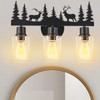 Rustic Bathroom Light Fixtures, 3-Light Farmhouse Vanity Lamp with Deer