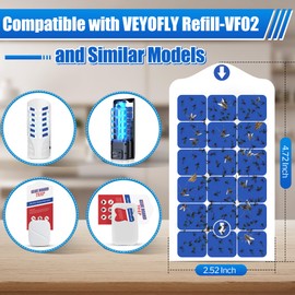 Qualirey 30 Pack Fruit Fly Traps for Indoors Refill-VF02, Compatible with VEYOFLY Fly Trap LAMP, Glue Board Insect Catcher, Replacement Sticky Glue Cards for Insect Bug Mosquito Gnat Flies Trap Indoor