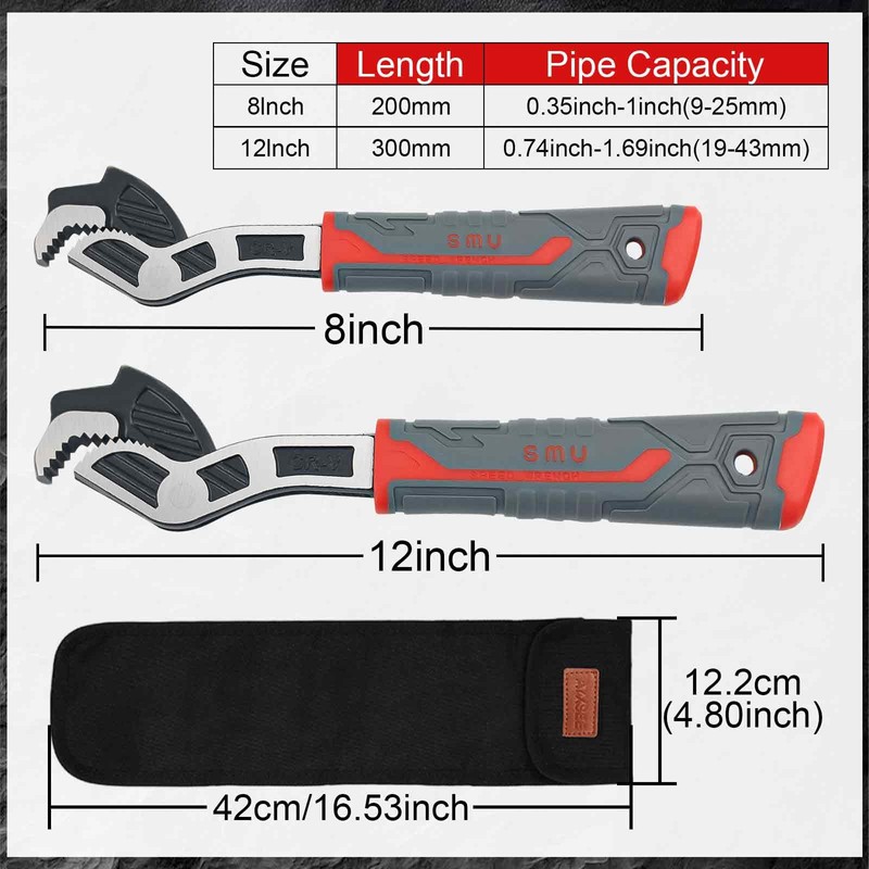 DGMI Multi Function Adjustable Spanner, Universal Pipe Wrench, Self Locking