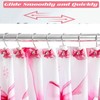 12PCS Decorative Shower Curtain Hooks with Shining Diamond,Rust Resistant Pink