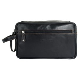 bruno banani Genuine Leather Toiletry Bag for Men and Women - 021128, black