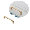 ANSIEDIO 2-Piece Modern Minimalist Brushed Brass Zinc Alloy Cabinet Handles,
