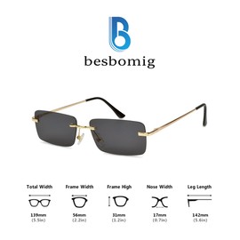 besbomig Rimless Sunglasses Women Men Retro Glasses for Festival Rrave Outfit Fancy Dress 90s Party Glasses Fashion Glasses Hippie Accessories, yellow, Unit size