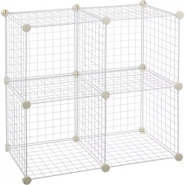 Rejilla de alambre redondo pulido de 36x36 cm Blanca y Negra Reja Malla 36x36cm P/cubo Paq 16 Pzas+conectores De Regalo!!