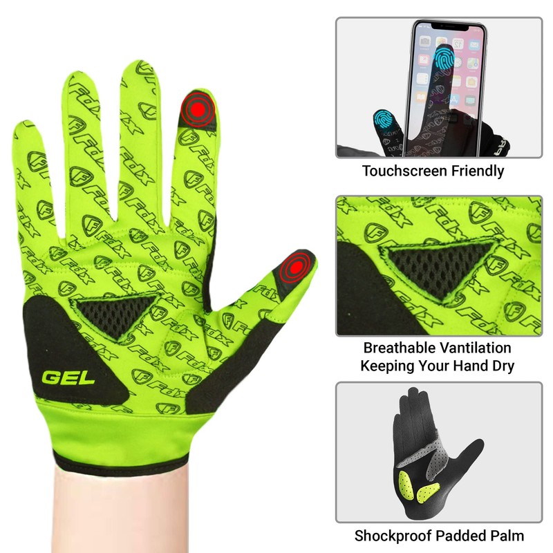 FDX Full Finger Cycling Gloves Winter Breathable Water Resistant Windproof