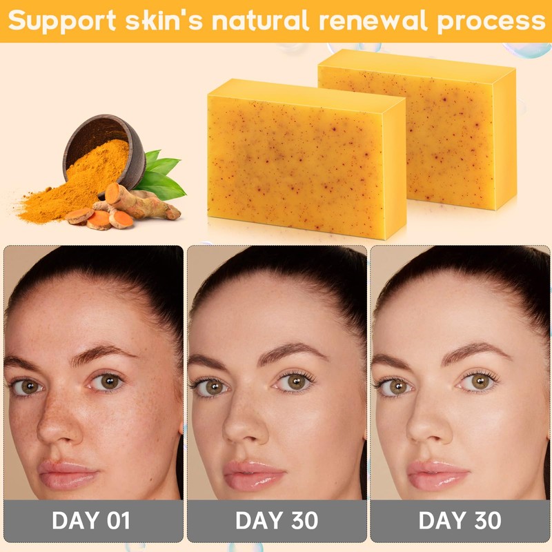 DONTGRACE Kojic Acid Soap,Lemon Turmeric Soap Bar with Vitamin C