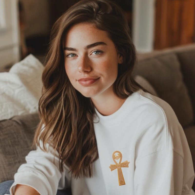 Cute-Patch Ankh Egyptian Cross Sign Logo Embroidered Iron on Patch