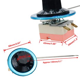 Rannb Capillary Thermostat Switch 50-300 Celsius Rotary Switch Temperature Controller - 2pcs