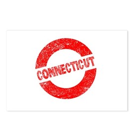 CafePress Rubber Ink Stamp Connecticut Postcards (Package of 8), 6"x4" Printed Note Card