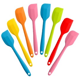8 Pieces Silicone Spatulas,8.5 inch Non-stick with Stainless Steel Core,Heat Resistant-500℉, Food Grade Dishwasher Safe, for Mixing,Cooking,Baking (Mixed color)