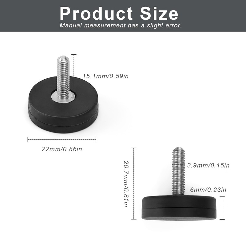 0XBIT Neodymium Magnet Rubberised, Pack of 4 Rubber Magnetic Disc,