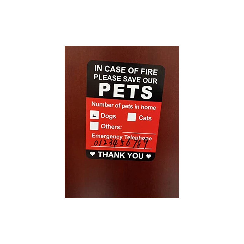 Pets Inside Fire Save Our Pets Sticker,MeshaKippa 5pcs 4x5.3 inch