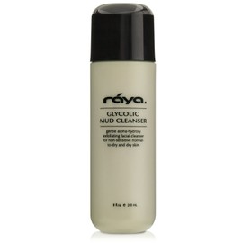 RAYA Glycolic Mud Facial Cleanser with AHA 8 oz (G-103) | Exfoliating pH Balanced Facial Cleansing Fluid for Non Sensitive, Dry and Combination Skin | Made with Alpha Hydroxy Acid and Volcanic Mud
