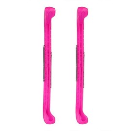 Yosoo Par de Protectores de Cuchillas para Patines de Hielo, Cubiertas de Protectores de Cuchillas de Patines de Hockey sobre Hielo de plástico con Resorte Ajustable, 7 Colores(Rosa roja)