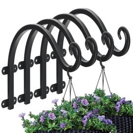 Acteomsly 4 Pack 12Inch Plant Hanger, Sturdy Hanging Plant Hangers Outdoor, Bird Feeder Hanger for Bird Feeders, Planters, Lanterns, Wind Chimes Indoor Outdoor (Black)