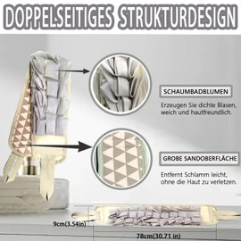Doppelseitiger Rückenpeeling Rückenschrubber，Peeling Rückenschrubber，Rückenbürste für Dusche，Peelinghandschuh，Luffa Schwamm，Eincremehilfe für Rücken，Körperbürste，Massagebürste，Duschschwamm