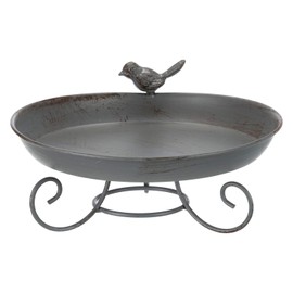 TRIXIE 55510 Bird Bath for Standing Metal 800 ml Diameter 22 cm Grey