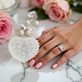 Transparent 3D Bow Molds Silicone Nail Tools, Cute Bow Knots Nail Molds Cute Nail Charms Resin Art Carving Mix Bows Nail Stencils, Nail Art Rhinestones for Women Acrylic Nails DIY