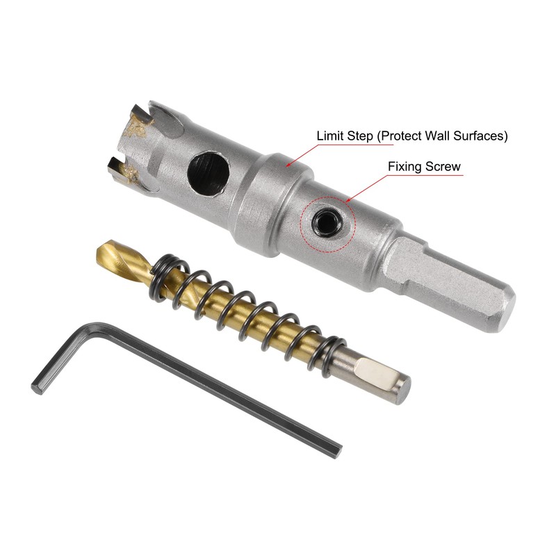 sourcing map 18mm Carbide Hole Cutter, Hole Saws for Stainless