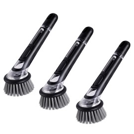 Spülbürste mit Spülmittelspender, 3 Stück Spülbürste mit Spülmittelspender, Befüllbare Spülbürste Reinigungsbürste Set, Multifunktionale Küchenbürste für Geschirr, Töpfe, Spülbecken Reinigung