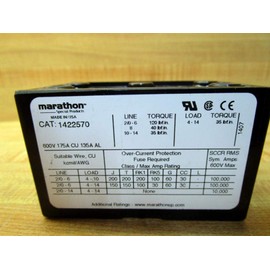 MARATHON 1422570 TERMINAL BLOCK, BARRIER, 2POS, 14-4AWG