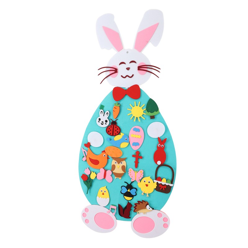 Toddler DIY Felt Rabbit Set Wall Hanging Bunny Crafts Ornaments