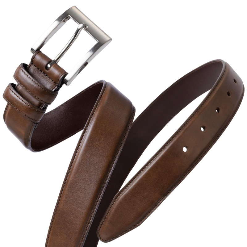 Allen Edmonds Men's Wide Basic Dress Belt Coffee Leather 32