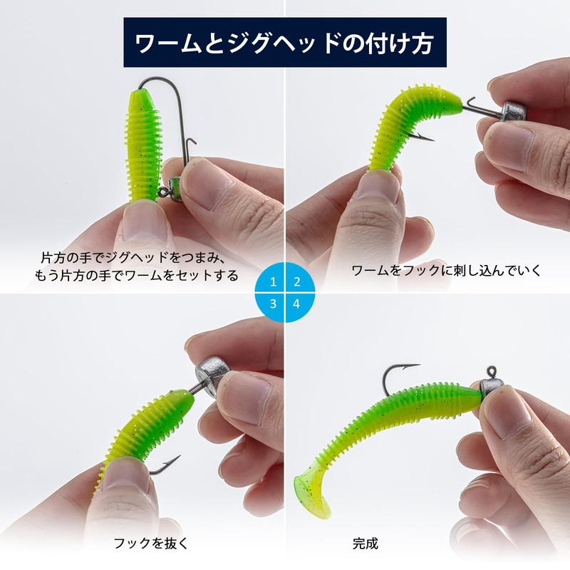 Goture Ned Rig Jig Head Set Ajing Meberling Light Game