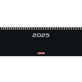BRUNNEN Landscape Appointment Book Model 772 (2025), 2 Pages = 1 Week, 297 × 105 mm, 112 Pages, Cardboard Cover, Black