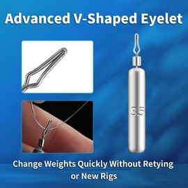 ZGGAZCA 20Pcs Pencil Weights Fishing Sinkers Deep 1/8 oz Deep Drop Weights Fishing Bullet Weight Split Trolling Swivels Insert Drop Rig Sinker Lead Tackle Saltwater Accessories