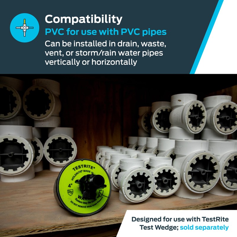 Holdrite TRPVC3A PVC DWV Test/Cleanout Tee with Plug