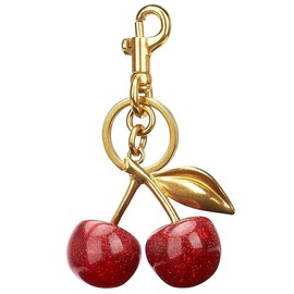 Keychain Cherry Bag Charms Purse，Key Chains Women Cute - Car key Accents for leather handbags，Adorable Add - ons for Your Essentials:_Red_2-Pack