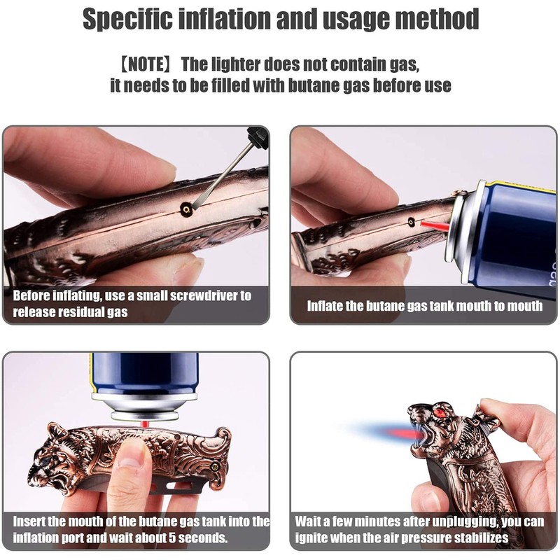 Torch Lighters with Jet Flame, Butane Lighter Refillable Box for