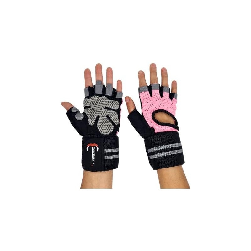 Manta Raya Guantes con Muñequera Ajustables Anti Derrapante Microfibra Transpirables