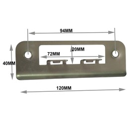 Satin Stainless Fully Lipped Strike Plate 120mm Long for Door Frames