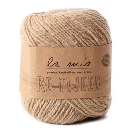 1 Ball La Mia Re-Tweed Hilo para tejer, %40 % lana %40 poliéster %20 acrílico, 3.5 onzas (100 g) / 202 años (185 m), Worsted, Beige - L122