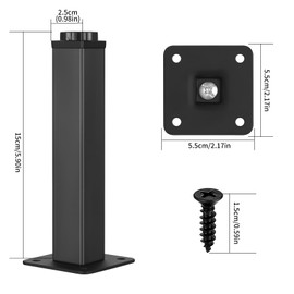 4 Pcs Adjustable Furniture Legs, 0-15mm Adjustable Table Legs, 15cm/6 Inch Metal Furniture Feet Support Legs for Kitchen Cupboard Cabinet Bed Chair Desk Sofa Coffee Table Breakfast Bar Legs Feet