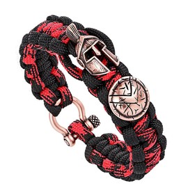 EUMENIDES Braided Rope Leather Bracelet For Men, Titanium Steel, Tiger'S Eye Stone|Obsidian|Volcanic Stone|Terrazzo Leather Bracelet (Fashion Retro Spartan Bracelet Colour Mix, 21CM (8,3 Zoll))