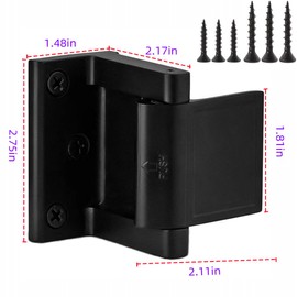 Szliyands Black Door Lock Reinforcer Privacy Door Latch for，Hotel Security Door Lock ，Privacy Door Latch for in-Swinging Doors Extra High Home Door Security Lock (4 Pack)