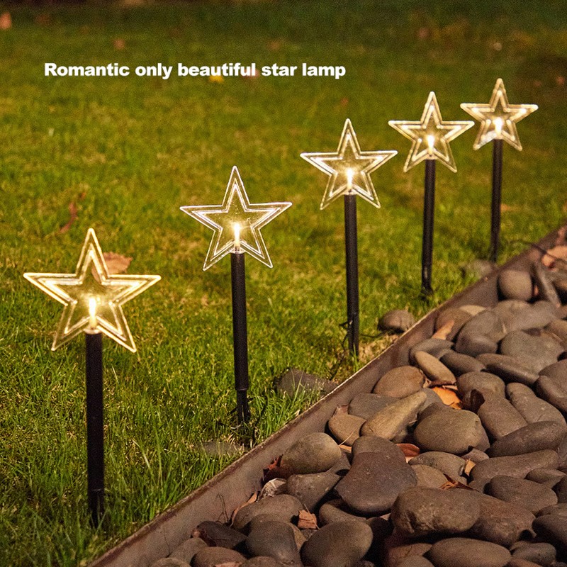 Solar Christmas Star Lights Outdoor Energy Saving Waterproof Solar Powered