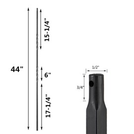 S09 - Wrought Iron Balusters Set of 10 Decorative Metal Balusters for Decks Spiral Stair Railing 1/2-inch Hollow Double Iron Twist Satin Black Metal Railing Powder Coated