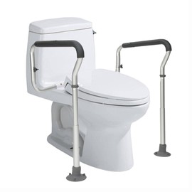 VEVOR Toilet Safety Rail, Bathroom Toilet Seat Frame, Adjustable Width & Height Fit Most Toilets, Supports 300lbs, Toilet Handles Grab Bars with Padded Armrests for Handicap, Disabled, Seniors