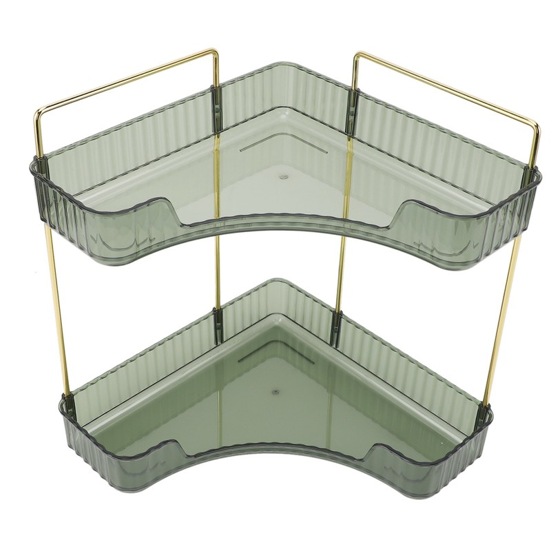 2 Tier Corner Bathroom Countertop Organizer Space Saving Easy Assembly