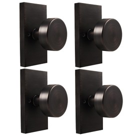 ToPToToo Dummy Door Knobs Interior, Inactive Door Knobs for Closet, Single-Side Dummy Door Handle(Oil Rubbed Bronze 4 Pack