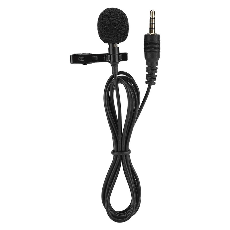 ASHATA -Plug Lavalier Microphone Clip On Omnidirectional 3.5mm Jack Condenser