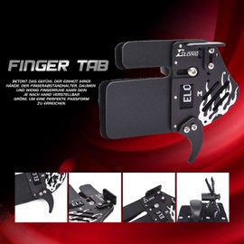 Elong Archery Recurve Bow Finger Tab Genuine Leather + Aluminium Plate Adjustable Finger Protection Protective Equipment for Right Hand